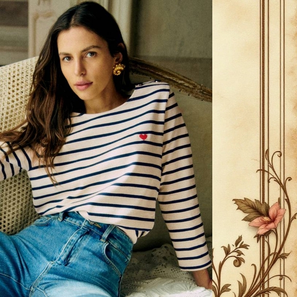 Sezane Tops - Sezane Colette Mariniere Striped Top Tee